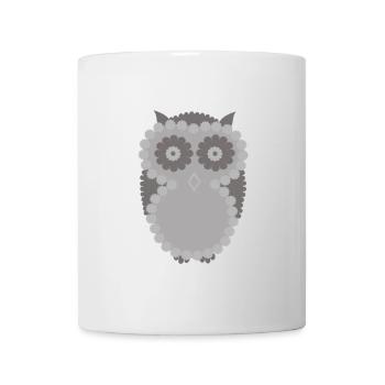 Chouette hulotte aux grands yeux curieux - Mug blanc - blanc - Devant