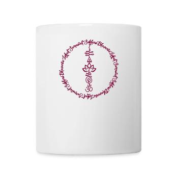 Yoga mantra Lokah samasta design motif - Mug - white - Front