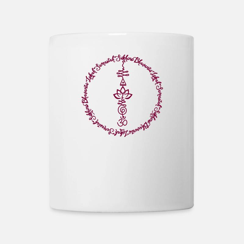 Motif de design samasta mantra de yoga - Mug blanc - blanc