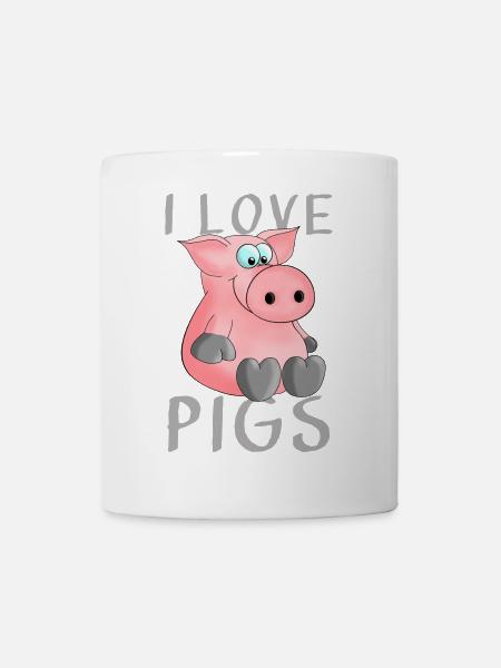 J'adore les cochons de porc - Mug blanc - blanc