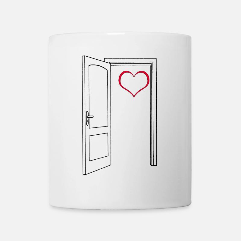 Porte ouverte sur mon coeur (noir) - Mug blanc - blanc