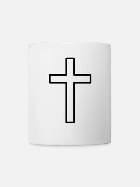 Croix Jésus Dieu religion dessin crucifix mort - Mug blanc - blanc