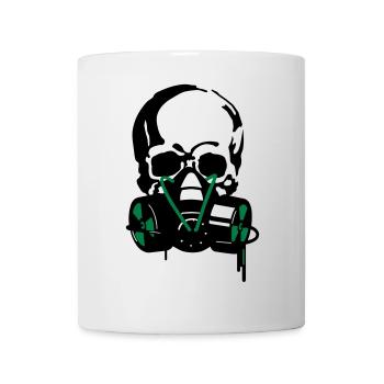 Schädel in Gasmaske  - Tasse - Weiß - Vorne