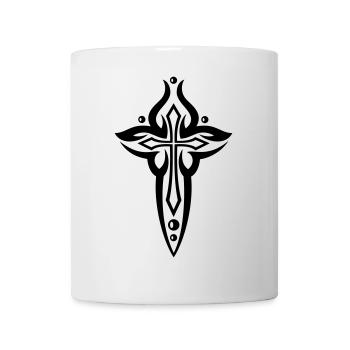 Cross, Crucifix, with pearls. - Mug - white - Front