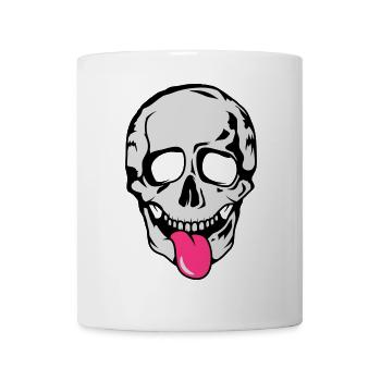A skull stretched tongue out - Mug - white - Front