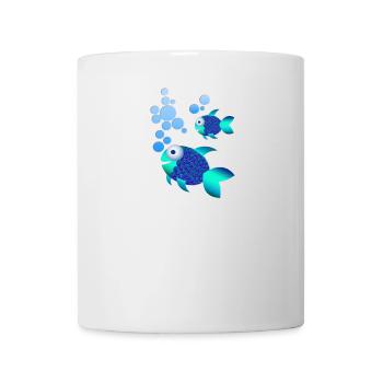 Poisson bleu exotique aux écailles irisées - Mug blanc - blanc - Devant