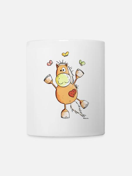 Cheval avec des papillons - Mug blanc - blanc