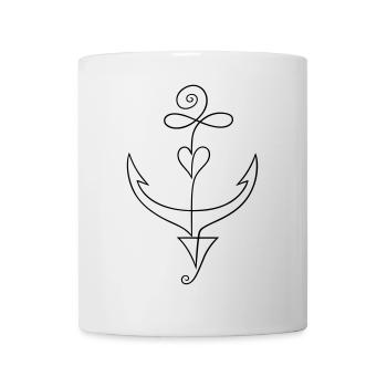 Anker Minimalistisch Single Line Tattoo - Tasse - Weiß - Vorne