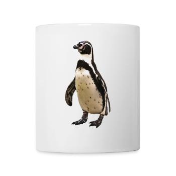 Pinguin Illustration Schwarz-Weiss - Tasse - Weiß - Vorne