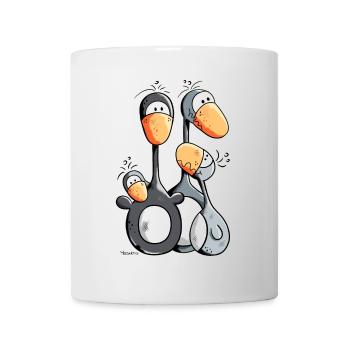 Famille Pingouin mignon - Mug blanc - blanc - Devant