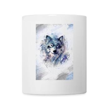 Wolf in a snowstorm grey version - Mug - white - Front