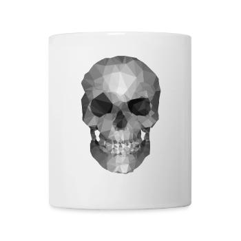 Grey Polygon Skull - Geometric Skeleton Head - Mug - white - Front