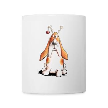 Basset Hound celebrates Christmas I dog gift - Mug - white - Front