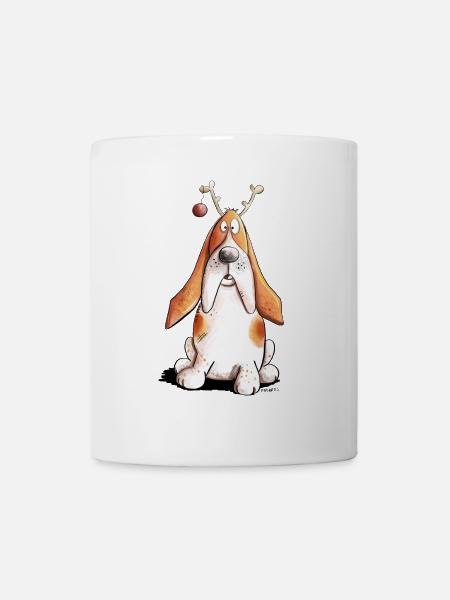 Basset Hound fête Noël I chien cadeau - Mug blanc - blanc