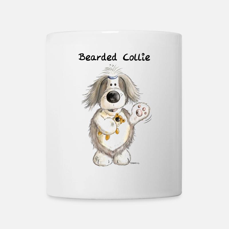 Bearded Collie mit Teddy - Tasse - Weiß