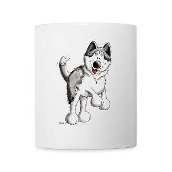 Fröhlicher Husky - Tasse - Weiß - Vorne