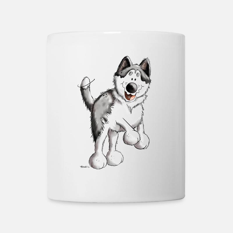 Fröhlicher Husky - Tasse - Weiß