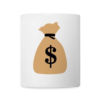 bag of money, argent - Mug blanc - blanc - Devant