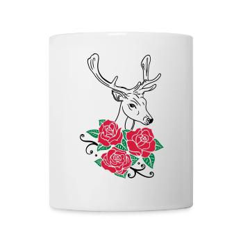 Deer Deer Antlers Roses October-Fest - Mug - white - Front