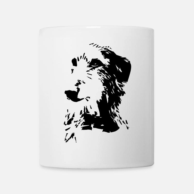 Scottish Deerhound head - Mug - white