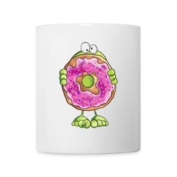 Funny Frog with a pink donut - Cake - Donuts - Mug - white - Front