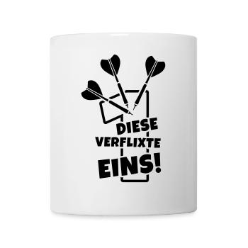 dartpfeile dartsport humor - Tasse - Weiß - Vorne