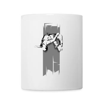 Parkour Salto Freerunning Symbol Grafik icon Logo - Tasse - Weiß - Vorne