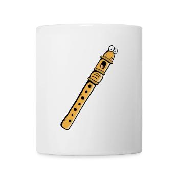 Lustige Flöte - Flöten - Blockflöte - Geschenk - Tasse - Weiß - Vorne