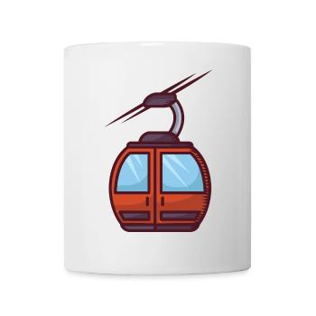 Faszinierende Seilbahn-Illustration - Tasse - Weiß - Vorne