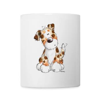 Süßer Australian Shepherd - Hund - Aussie - Comic - Tasse - Weiß - Vorne