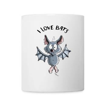 I Love Bats - Fledermaus - Fledermäuse - Tasse - Weiß - Vorne