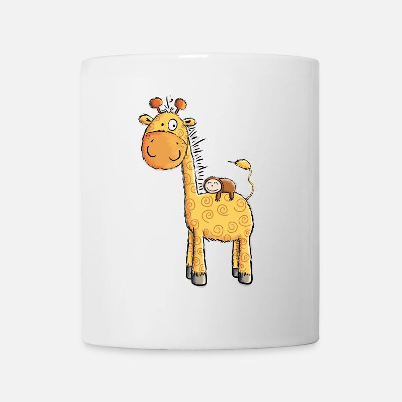 Cute Giraffe with Sloth I Wild Animal Comic - Mug - white