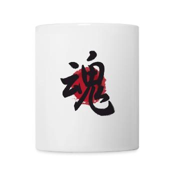 japanese kanji tamashii soul poster design - Mug - white - Front