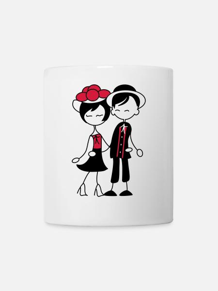 Sweet Black Forest Couple - Bollenhut & Tracht - Mug - white