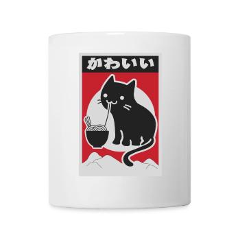 neko black love ramen - Mug blanc - blanc - Devant