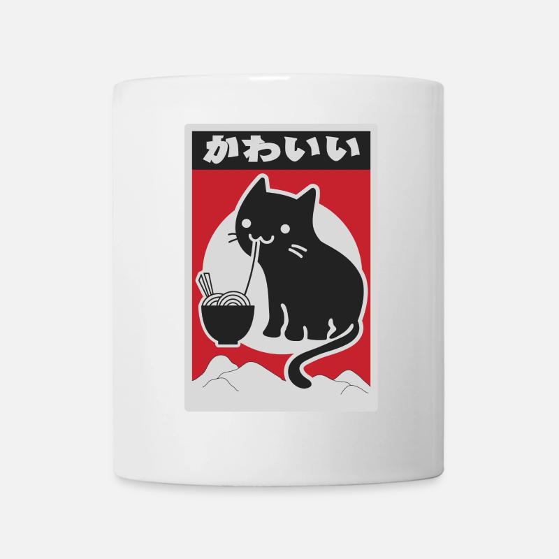 neko black love ramen - Mug blanc - blanc
