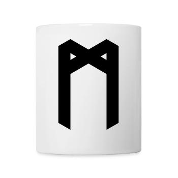 Rune: Mannaz ᛗ (M), Quantum Runes Futhark 0 © - Tasse - Weiß - Vorne