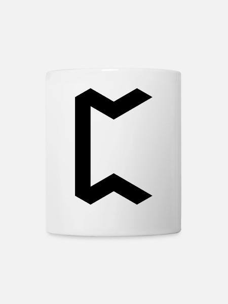 Rune: Pertho ᛈ (P), Quantum Runes Futhark 0 - Mug - white