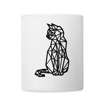 Geometrische Katzensilhouette - Tasse - Weiß - Vorne