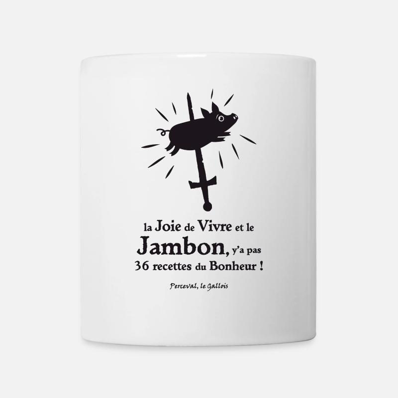 La joie de vivre et le Jambon... Perceval - Mug blanc - blanc