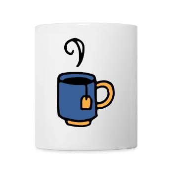 Cup with tea bag - Mug - white - Front