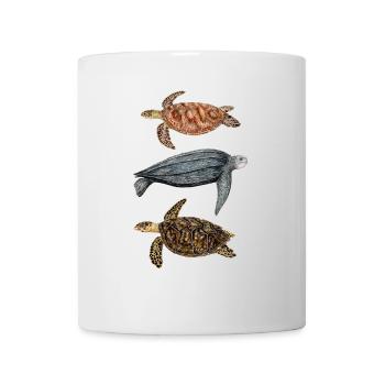 Sea turtles: green turtle, hawksbill and leatherback - Mug - white - Front