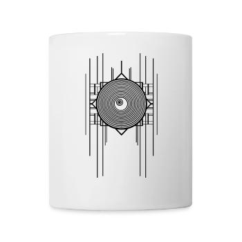 Abstraktes Gemoetrisches Art Deco Ringel Design - Tasse - Weiß - Vorne