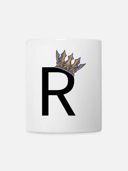 R with Crown – Royal Typo Design - Mug - white
