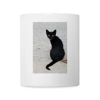 Chat noir - Mug blanc - blanc - Devant