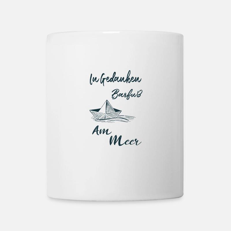 In Gedanken Barfuß am Meer - Tasse - Weiß