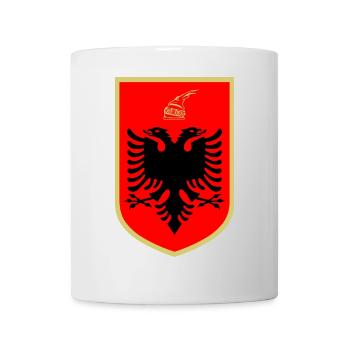 sticker coat of arms Albania gift idea Shqiperia - Mug - white - Front
