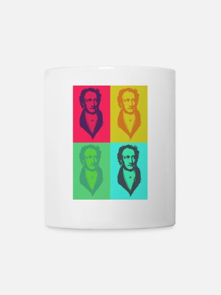 Goethe PopArt Vierfarben - Tasse - Weiß