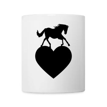 Cheval avec coeur - Mug blanc - blanc - Devant
