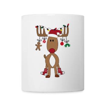 Joyeux Noël avec l’orignal - Mug blanc - blanc - Devant